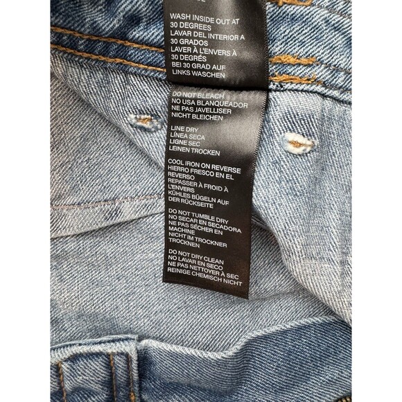 Seventy + Mochi Women's High Rise Wide Leg Mabel Jeans Patch Pocket Raw Hem 28 - Picture 7 of 12